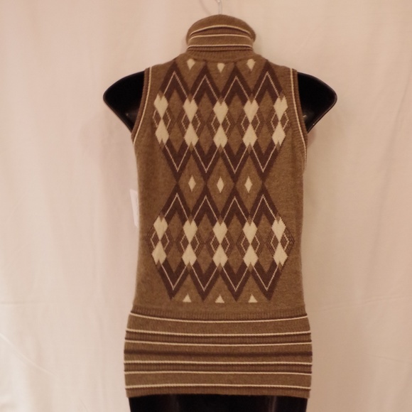 Gianfranco Ferre Cashmere Argyle Turtleneck Vest- Sz. 40 IT/XS - Picture 2 of 3